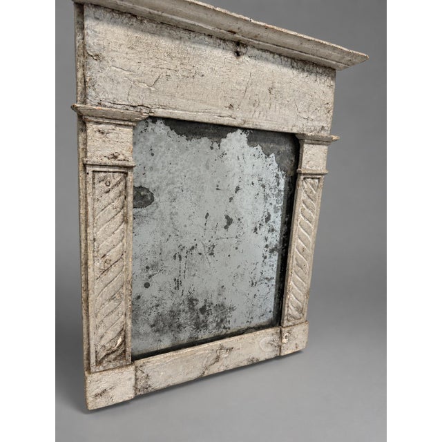 Late 18th Century 18th-Century Swedish Carved and Painted Architectural Wall Mirror For Sale - Image 5 of 12