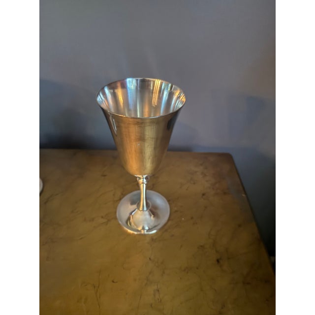 Vintage e.l. De Uberti Dul1 Silverplate Goblets Made in Italy Set of 12 For Sale - Image 13 of 15