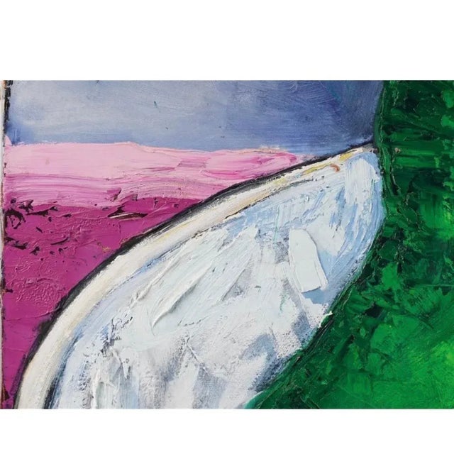 Suzanne Mears, Large Pop Art Oil Painting "Pear" Modernist Colorful Composition For Sale - Image 10 of 13