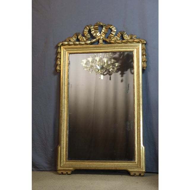 Large Louis XVI Mirror in Gilded Wood For Sale - Image 12 of 12
