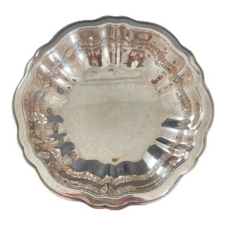 Vintage Oneida Modern Baroque Silverplate Bon Bon Dish For Sale