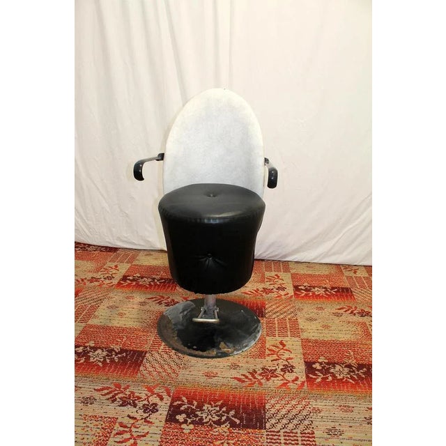 Metal Leather Swivel Hairdressing Salon Chair, 1980s For Sale - Image 7 of 12