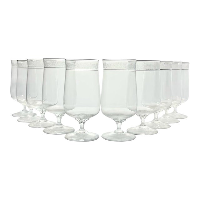 1970s American Lenox “Moonspun” Iced Tea Glasses - Set of 10 For Sale