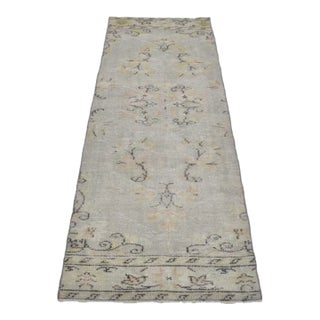 Vintage Distressed Turkish Oushak Runner For Sale