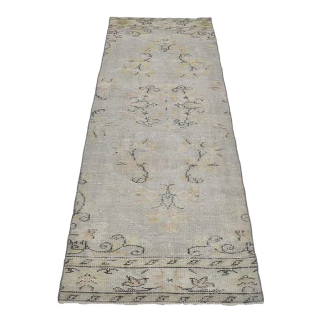 Vintage Distressed Turkish Oushak Runner For Sale