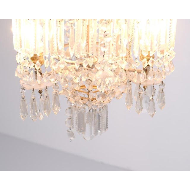 Gold Antique Crystal Chandelier in Gilt Bronze with Louvre Style Decorations, 1890s For Sale - Image 8 of 12
