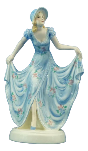19th Century Ceramic Sculpture of Lady by Stephan Dakon for Goldscheider, Austria, 1940s