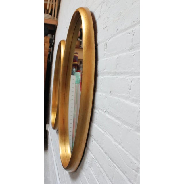 Mid-Century Modern Vintage Pair of Labarge Oval Giltwood Wall Mirrors For Sale - Image 3 of 13