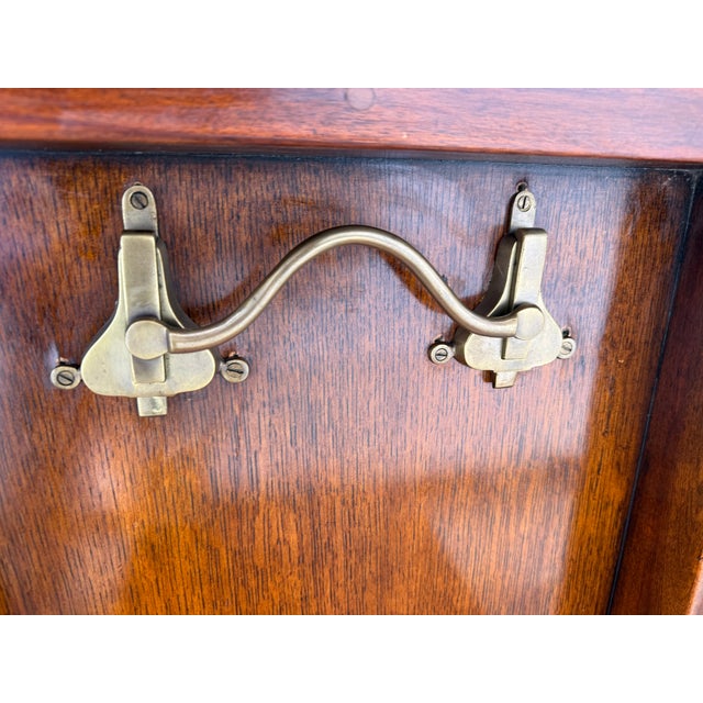 Late 20th Century Vintage George III Style Brass Marquetry Burlwood Breakfast Table For Sale - Image 14 of 17