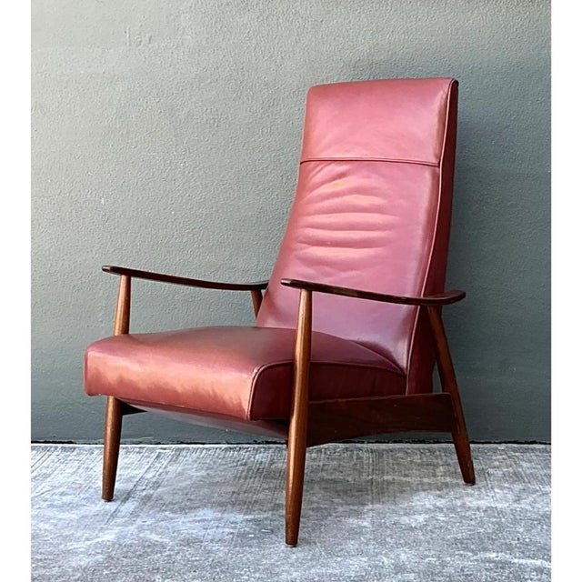 Vintage Milo Baughman for Thayer Coggin Leather Reclining Lounge Chair For Sale - Image 12 of 12