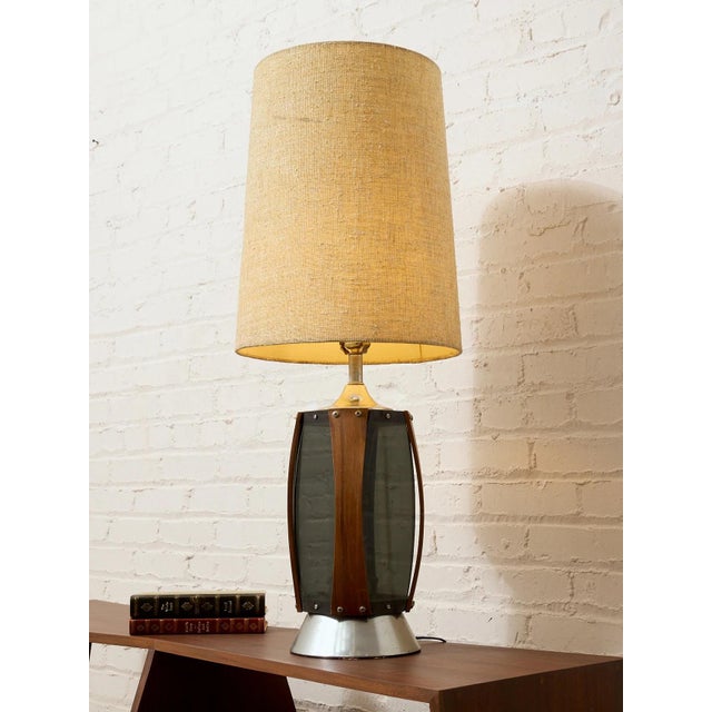 Wood Vintage Mid-Century Table Lamps Featuring Sculptural Wood Frame - a Pair For Sale - Image 7 of 10