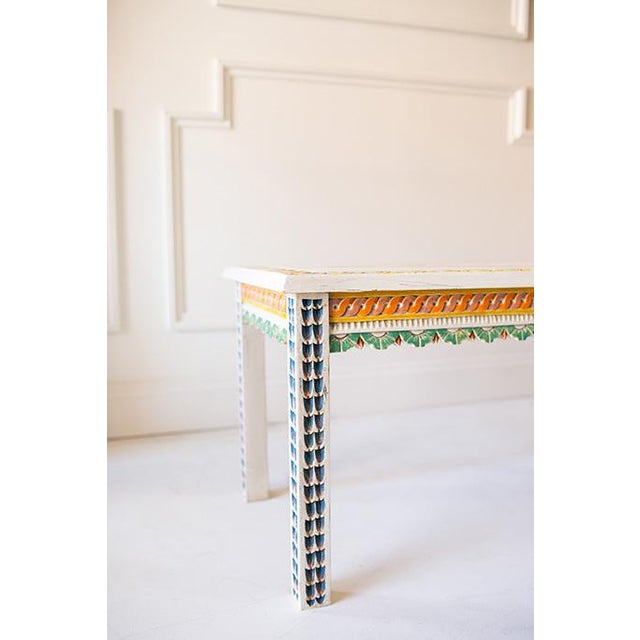 Vintage Hand Carved and Painted Scandinavian Style Coffee Table For Sale - Image 13 of 16