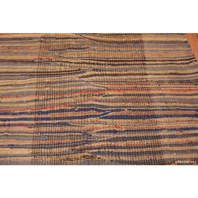 Mid 20th Century Nazmiyal Collection Striped Vintage Moroccan Kilim Rug For Sale - Image 5 of 6