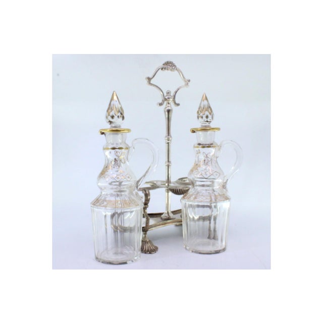 Silver and Glass Cruet, Set of 3 For Sale - Image 4 of 10