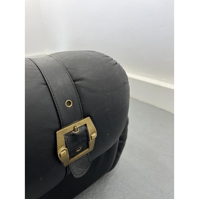 Modular Leather Black Sofa, 1960s For Sale - Image 12 of 14