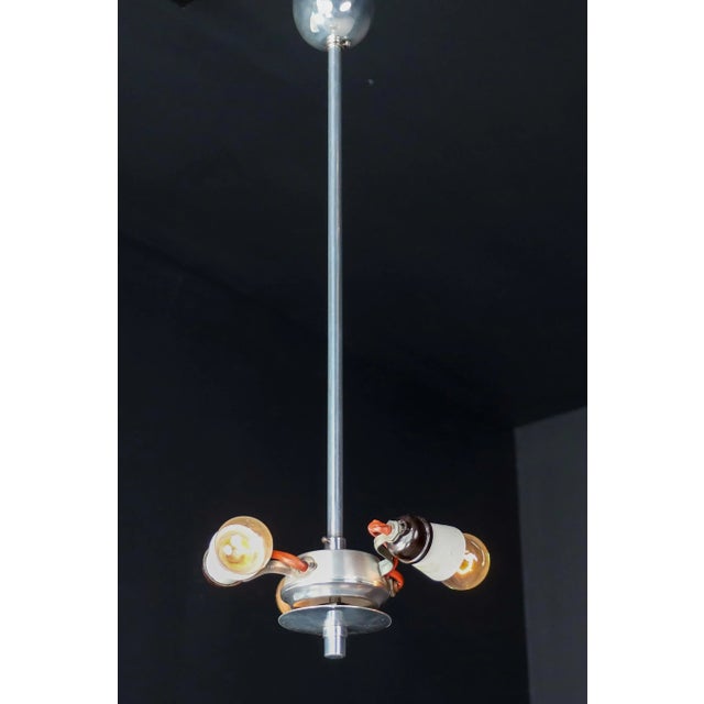 Metal Mid-Century Brussels World Expo 1958 Pendant Lamp in Glass For Sale - Image 7 of 9