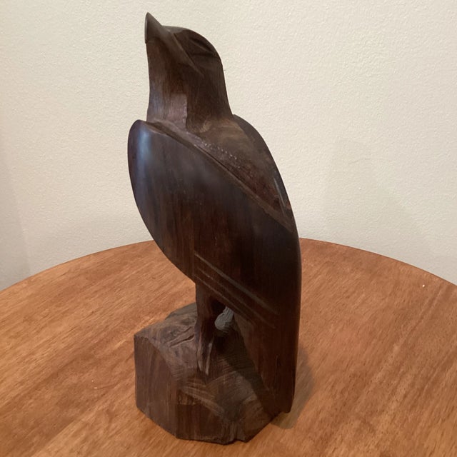 Mid 20th Century Wooden Carved American Eagle Mahogany For Sale - Image 11 of 11