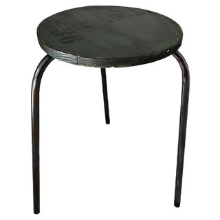 Vintage Industrial Black Stool For Sale