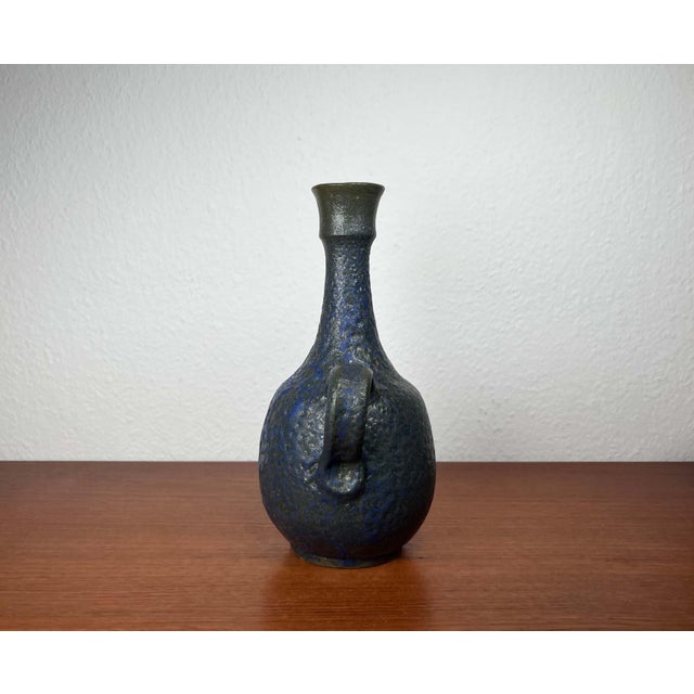 Mid-Century Modern Germany Blue Carafe Vase from Gebr. H.u.G. Claussen, 1960s, in Very Good conditions. Designed 1960 to...