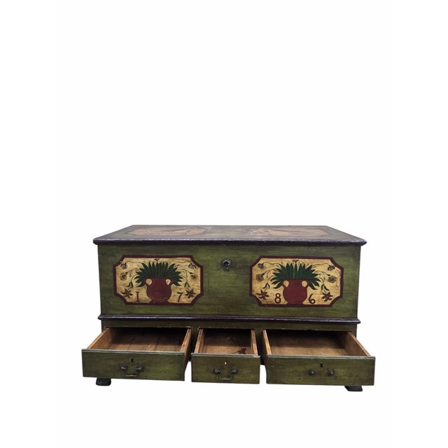 Antique Pennsylvania Dutch Folk Art Painted Blanket Chest / Hope Chest Dated 1786 Exceptional antique Pennsylvania Dutch...