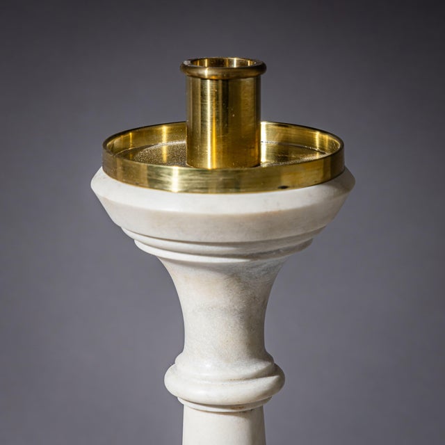 Marble Candlesticks, 1800s, Set of 2 For Sale - Image 5 of 10