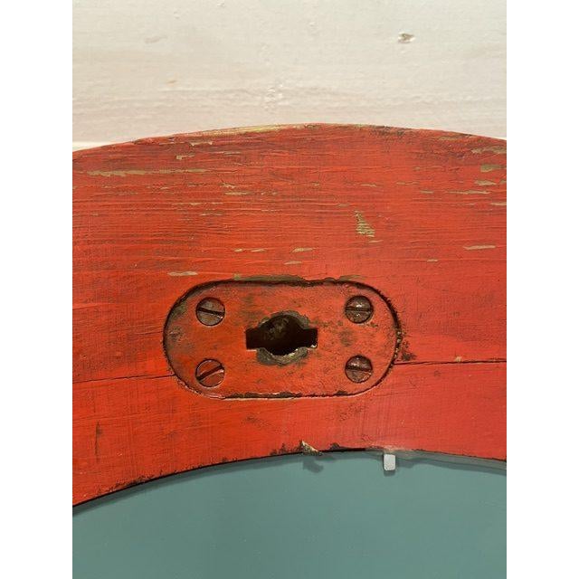 Metal Vintage Industrial Wooden Mirror in Negative Molds, 1930 For Sale - Image 7 of 8