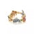 This is an adorable full circle fish an animal ring, crafted from 18k yellow and rose gold with platinum featuring...