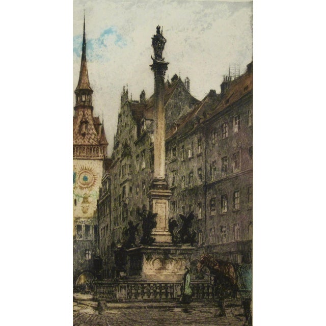 Luigi Kasimir The Old City Hall, Munich, Germany C. 1930 Reproduction Print For Sale - Image 4 of 7