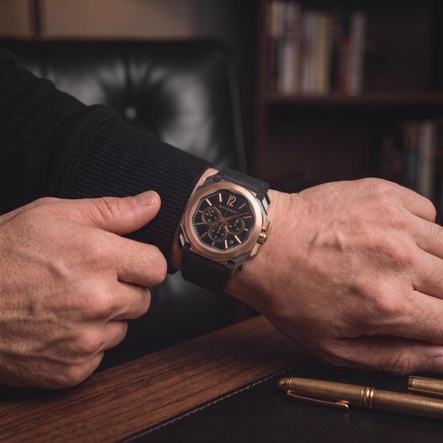 Bvlgari Octo L’Originale 41mm Bgop41sgch Chronograph 18k Rose Gold Steel Watch For Sale - Image 11 of 11