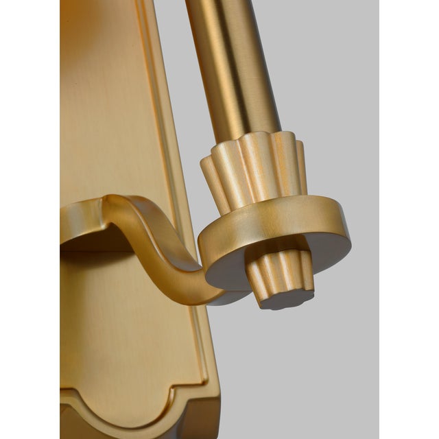 Traditional Alexa Hampton by Visual Comfort Studio Paisley Tall Sconce, Burnished Brass For Sale - Image 3 of 10