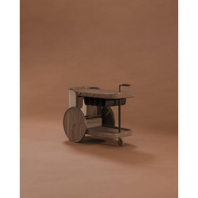 Brinsley Bar Cart by Wood Tailors Club For Sale - Image 13 of 18