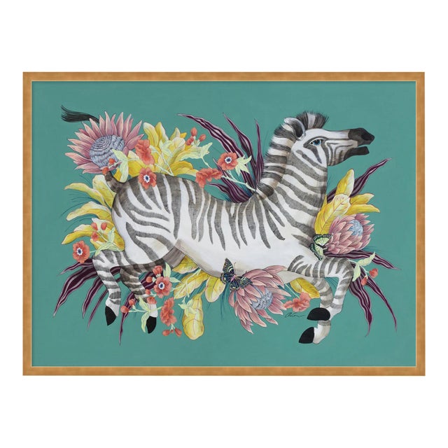 Mane Event by Allison Cosmos in Gold Frame, Medium Art Print For Sale