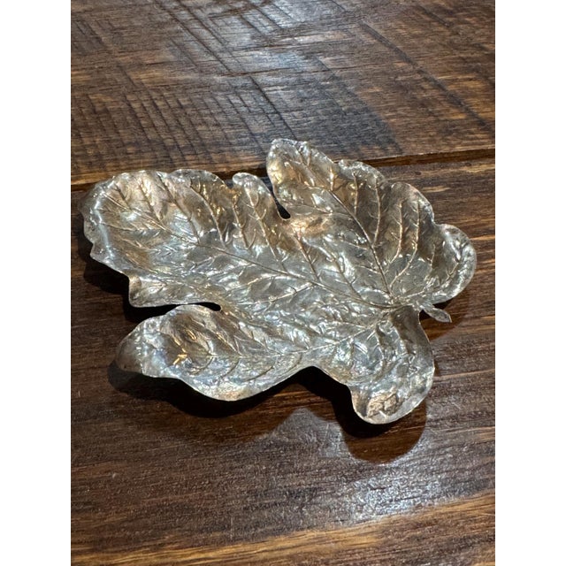 Vintage Sterling Silver Poplar Leaf Dish- R. Blackinton & Co. For Sale - Image 4 of 8