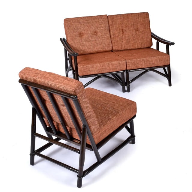 John Wisner for Ficks Reed Far Horizons Rattan Modular Sofa With End Table Set For Sale - Image 9 of 12