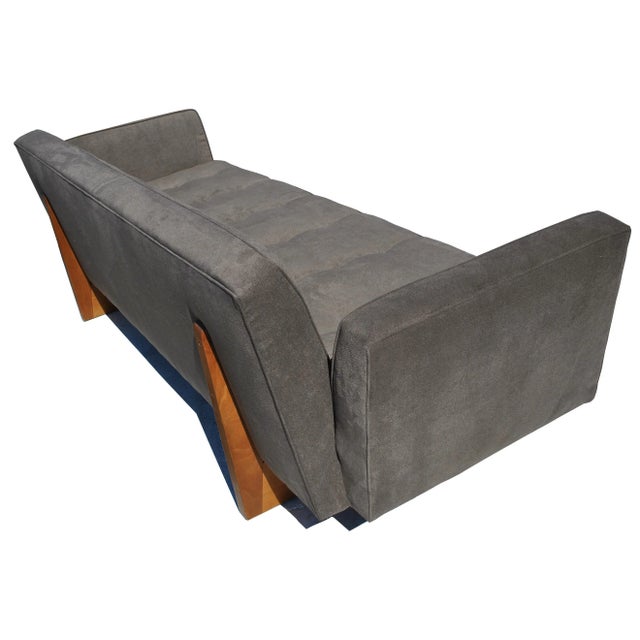 Mid-Century Modern Edward Wormley for Dunbar Split Arm Sofa With Walnut Base For Sale - Image 3 of 10