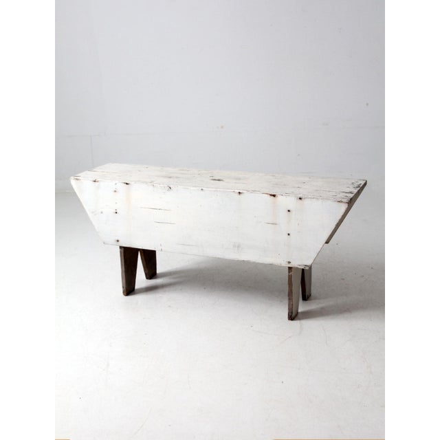 Early 20th Century Antique White Farmhouse Bench For Sale - Image 5 of 18