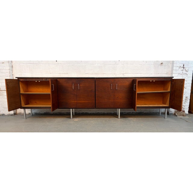 Long Mid 20th Century Modern Marble Credenza For Sale - Image 10 of 14