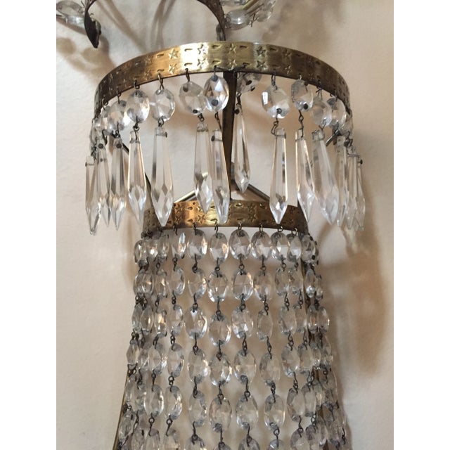 Transparent 19th C. French Crystal Sconces For Sale - Image 8 of 8
