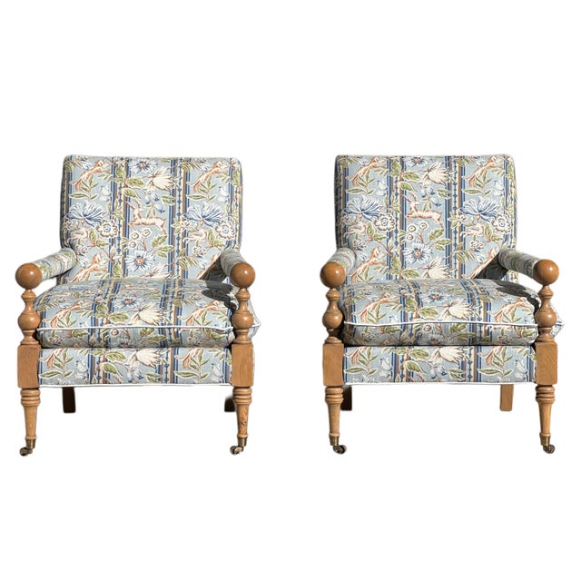 Matching pair of Bradstreet, C R Laine Armchairs in Cowtan & Tout “Sherwood” Pair is well manufactured, upholstery is...
