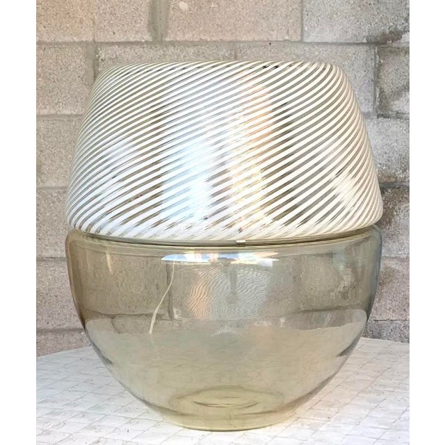 Vintage Italian Stacked Glass Lamps With Built in Vase For Sale - Image 9 of 12