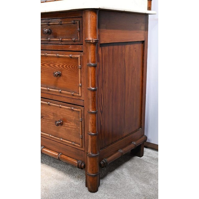 Small Dresser Dressmaker in Pitchpin & Bamboo Spirit, 1920s For Sale - Image 16 of 18