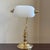Late-20th Century Mini Banker's Task Lamp W/ Frosted Glass Shade For Sale - Image 13 of 17