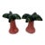 Vintage Hand-Painted Ceramic Palm Tree Salt and Pepper Shakers, a Pair For Sale