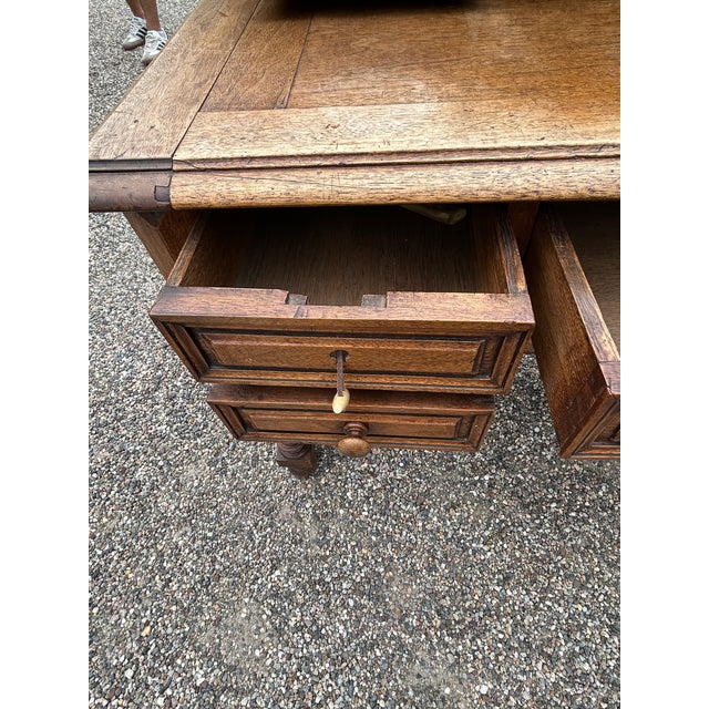 French Oak Antique Writing Desk For Sale - Image 14 of 18