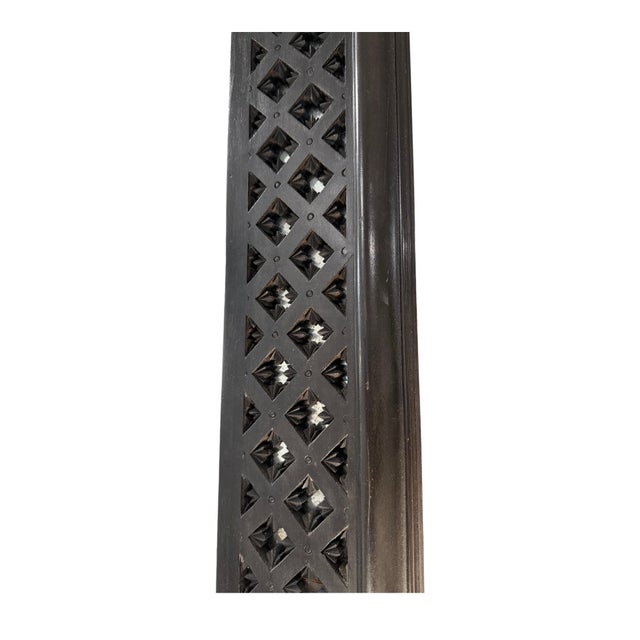 19c French Antique Napoleon III Black Mirror With Detail Carving For Sale - Image 4 of 4