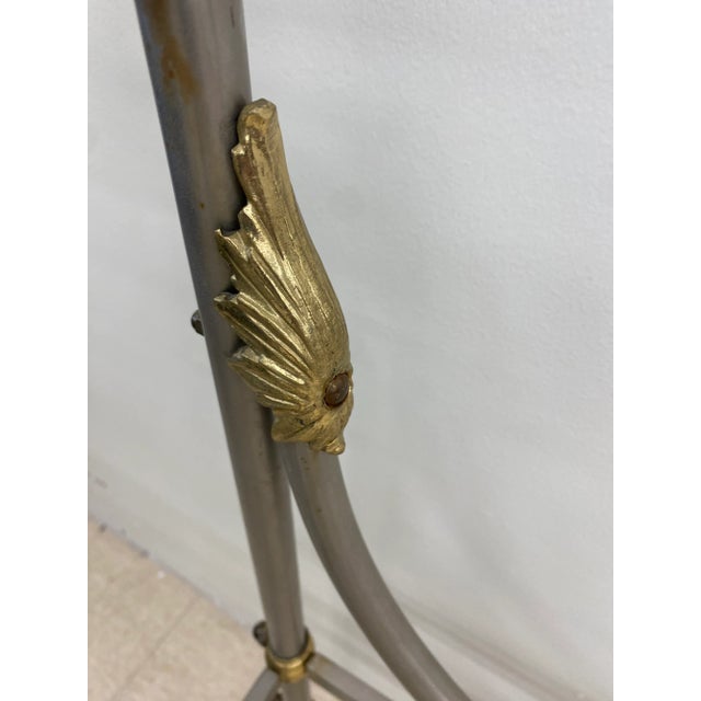 Mid 20th Century Vintage French Daybed Steel and Brass in the Manner of Maison Jansen For Sale - Image 5 of 11