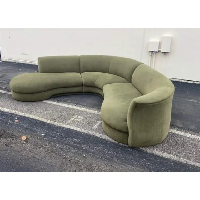 Green Vintage Serpentine Sectional Sofa For Sale - Image 8 of 9