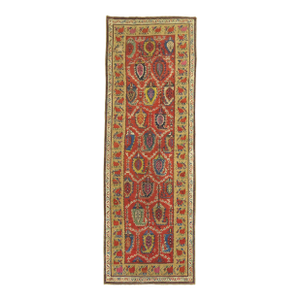 Traditional Colorful Early 20th Century Antique Karabagh Caucasian Runner