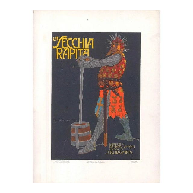 La Secchia Rapita - Original Advertising Lithograph by Marcello Dudovich - 1910s 1910 For Sale