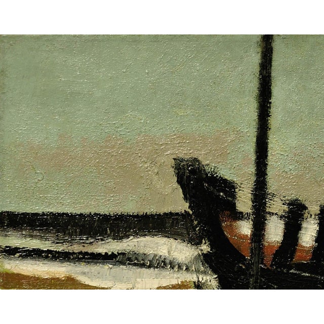 Andre Minaux, Stranded Boats, 1963, Oil Painting on Canvas, Framed For Sale - Image 6 of 18
